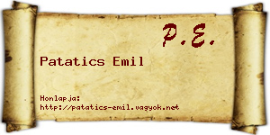 Patatics Emil névjegykártya